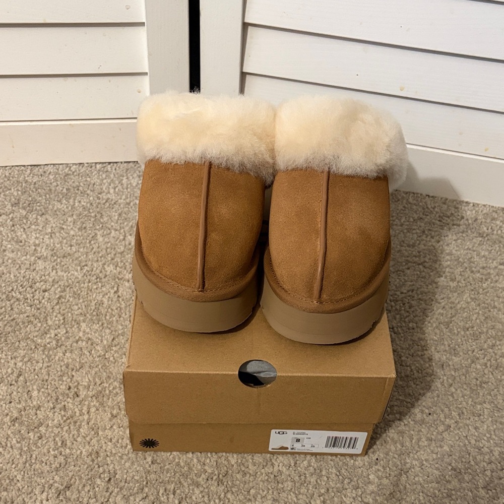 Ugg Disquette Shearling Platform Slippers